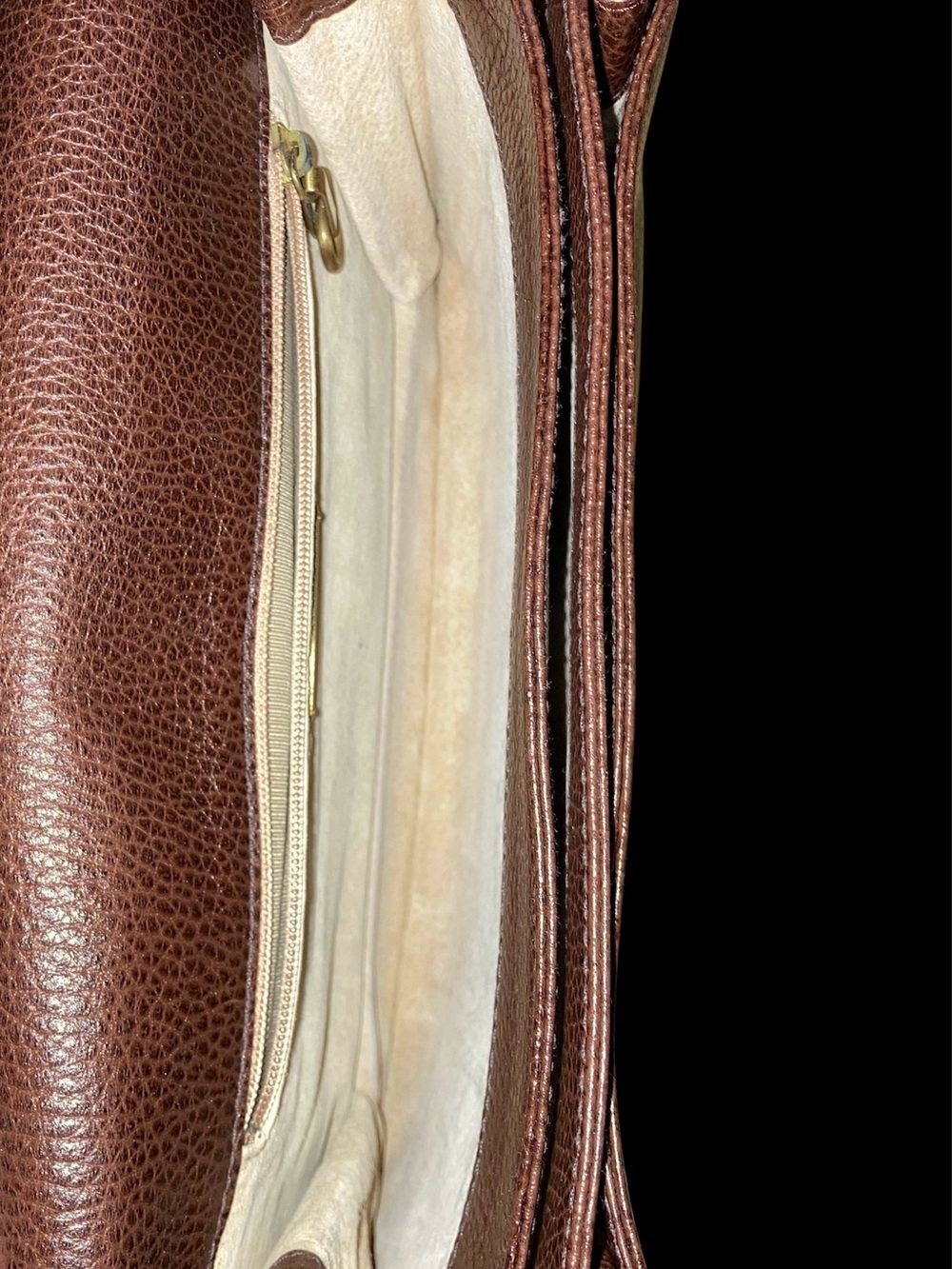 Mark Cross Chocolate Leather Pebbled Shoulder Bag & Wallet Set - Picture 11 of 14